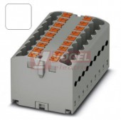 PTFIX 12X2,5 WH blok rozbočovací/distribuční, připojení PUSH-IN, 500V/24A, bílá, š=25,2mm, s napájením, montáž osadit adaptéry nebo přírubami (3273298)