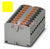 PTFIX 12X2,5 YE blok rozbočovací/distribuční, připojení PUSH-IN, 500V/24A, žlutá, š=25,2mm, s napájením, montáž osadit adaptéry nebo přírubami (3273292)