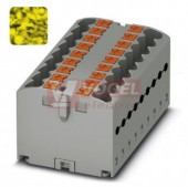 PTFIX 12X2,5-FE blok rozbočovací/distribuční, připojení PUSH-IN, 500V/24A, černá/žlutá, š=25,2mm, s napájením, montáž osadit adaptéry nebo přírubami (3273306)