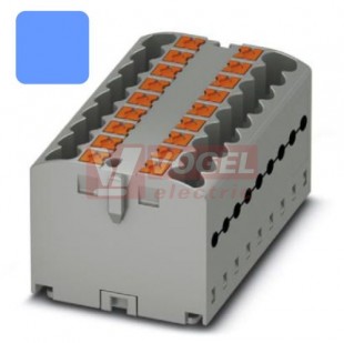 PTFIX 12X2,5-G BU blok rozbočovací/distribuční, připojení PUSH-IN, 500V/24A, modrá, š=15,6mm, montáž lepením (3273418)
