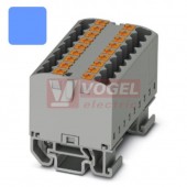 PTFIX 12X2,5-NS15A BU blok rozbočovací/distribuční, připojení PUSH-IN, 500V/24A, modrá, š=15,6mm, podélná montáž na DIN lištu TS15 (3274124)