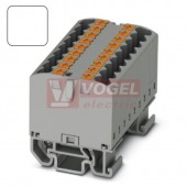 PTFIX 12X2,5-NS15A WH blok rozbočovací/distribuční, připojení PUSH-IN, 500V/24A, bílá, š=15,6mm, podélná montáž na DIN lištu TS15 (3274134)