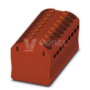 PTFIX 18X1,5 RD blok rozbočovací/distribuční, připojení PUSH-IN, 450V/17,5A, rudá, š=12,6mm, montáž pro osazení adaptérem nebo přírubou (3002767)