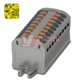 PTFIX 18X1,5-FE blok rozbočovací/distribuční, připojení PUSH-IN, 450V/17,5A, černá/žlutá, š=12,6mm, montáž pro osazení adaptérem nebo přírubou (3002797)