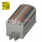 PTFIX 18X1,5-FE blok rozbočovací/distribuční, připojení PUSH-IN, 450V/17,5A, černá/žlutá, š=12,6mm, montáž pro osazení adaptérem nebo přírubou (3002797)