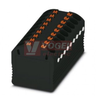 PTFIX 18X1,5-G BK blok rozbočovací/distribuční, připojení PUSH-IN, 450V/17,5A, černá, š=14,7mm, montáž samolepící (3002895)