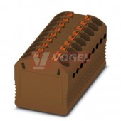 PTFIX 18X1,5-G BN blok rozbočovací/distribuční, připojení PUSH-IN, 450V/17,5A, hnědá, š=14,7mm, montáž samolepící (3002889)