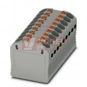 PTFIX 18X1,5-G GY blok rozbočovací/distribuční, připojení PUSH-IN, 450V/17,5A, šedá, š=14,7mm, montáž samolepící (3002804)