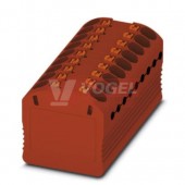 PTFIX 18X1,5-G RD blok rozbočovací/distribuční, připojení PUSH-IN, 450V/17,5A, rudá, š=14,7mm, montáž samolepící (3002879)