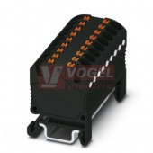 PTFIX 18X1,5-NS15A BK blok rozbočovací/distribuční, připojení PUSH-IN, 450V/17,5A, černá, š=12,6mm, montáž na DIN lištu TS15 (3002969)