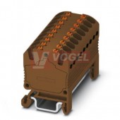 PTFIX 18X1,5-NS15A BN blok rozbočovací/distribuční, připojení PUSH-IN, 450V/17,5A, hnědá, š=12,6mm, montáž na DIN lištu TS15 (3002972)