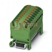 PTFIX 18X1,5-NS15A GN blok rozbočovací/distribuční, připojení PUSH-IN, 450V/17,5A, zelená, š=12,6mm, montáž na DIN lištu TS15 (3002965)