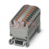 PTFIX 18X1,5-NS15A GY blok rozbočovací/distribuční, připojení PUSH-IN, 450V/17,5A, šedá, š=12,6mm, montáž na DIN lištu TS15 (3002917)