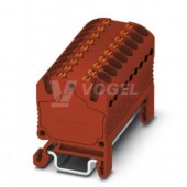 PTFIX 18X1,5-NS15A RD blok rozbočovací/distribuční, připojení PUSH-IN, 450V/17,5A, rudá, š=12,6mm, montáž na DIN lištu TS15 (3002934)
