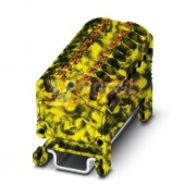 PTFIX 18X1,5-NS15A-FE blok rozbočovací/distribuční, připojení PUSH-IN, 450V/17,5A, černá/žlutá, š=12,6mm, montáž na DIN lištu TS15 (3002983)