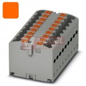PTFIX 18X2,5 OG blok rozbočovací/distribuční, připojení PUSH-IN, 500V/24A, oranžová, š=25,2mm, s napájením, montáž osadit adaptéry nebo přírubami (3273326)