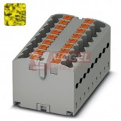 PTFIX 18X2,5-FE-G blok rozbočovací/distribuční, připojení PUSH-IN, 500V/24A, černá/žlutá, š=15,6mm, montáž lepením (3273458)