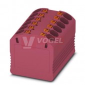PTFIX 12X1,5 PK blok rozbočovací/distribuční, připojení PUSH-IN, 450V/17,5A, růžová, š=12,6mm, montáž pro osazení adaptérem nebo přírubou (3002789)