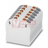 PTFIX 12X1,5 WH blok rozbočovací/distribuční, připojení PUSH-IN, 450V/17,5A, bílá, š=12,6mm, montáž pro osazení adaptérem nebo přírubou (3002779)