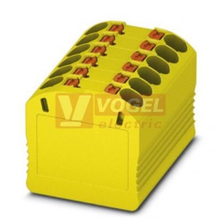 PTFIX 12X1,5 YE blok rozbočovací/distribuční, připojení PUSH-IN, 450V/17,5A, žlutá, š=12,6mm, montáž pro osazení adaptérem nebo přírubou (3002769)