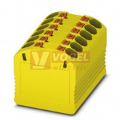PTFIX 12X1,5 YE blok rozbočovací/distribuční, připojení PUSH-IN, 450V/17,5A, žlutá, š=12,6mm, montáž pro osazení adaptérem nebo přírubou (3002769)
