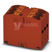 PTFIX  6X2,5 RD blok rozbočovací/distribuční, připojení PUSH-IN, 500V/24A, rudá, š=25,2mm, s napájením, montáž osadit adaptéry nebo přírubami (3273268)