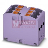 PTFIX  6X2,5 VT blok rozbočovací/distribuční, připojení PUSH-IN, 500V/24A, fialová, š=25,2mm, s napájením, montáž osadit adaptéry nebo přírubami (3273280)
