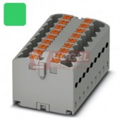 PTFIX 18X2,5-G GN blok rozbočovací/distribuční, připojení PUSH-IN, 500V/24A, zelená, š=15,6mm, montáž lepením (3273446)