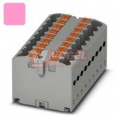 PTFIX 18X2,5-G PK  blok rozbočovací/distribuční, připojení PUSH-IN, 500V/24A, růžová, š=15,6mm, montáž lepením (3273455)