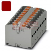 PTFIX 18X2,5-G RD blok rozbočovací/distribuční, připojení PUSH-IN, 500V/24A, rudá, š=15,6mm, montáž lepením (3273442)