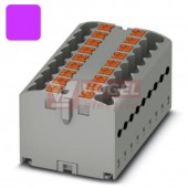 PTFIX 18X2,5-G VT blok rozbočovací/distribuční, připojení PUSH-IN, 500V/24A, fialová, š=15,6mm, montáž lepením (3273454)