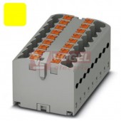 PTFIX 18X2,5-G YE blok rozbočovací/distribuční, připojení PUSH-IN, 500V/24A, žlutá, š=15,6mm, montáž lepením (3273444)
