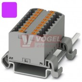 PTFIX 18X2,5-NS15A VT blok rozbočovací/distribuční, připojení PUSH-IN, 500V/24A, fialová, š=15,6mm, podélná montáž na DIN lištu TS15 (3274160)