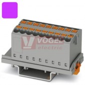 PTFIX 18X2,5-NS35 VT blok rozbočovací/distribuční, připojení PUSH-IN, 500V/24A, fialová, š=28,6mm, příčná montáž na DIN lištu TS35 (3273060)