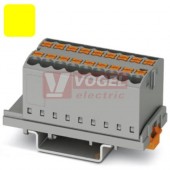 PTFIX 18X2,5-NS35 YE blok rozbočovací/distribuční, připojení PUSH-IN, 500V/24A, žlutá, š=28,6mm, příčná montáž na DIN lištu TS35 (3273050)