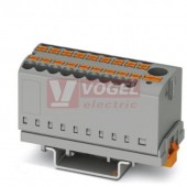 PTFIX  6/12X2,5-NS35 GY blok rozbočovací/distribuční 1x6+12x2,5mm2, připojení PUSH-IN, 690V/24A, šedá, š=28,6mm, příčná montáž na DIN lištu TS35 (3273088)