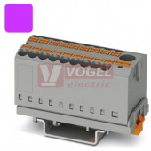 PTFIX  6/12X2,5-NS35 VT blok rozbočovací/distribuční  1x6+12x2,5mm2, připojení PUSH-IN,690V/24A, fialová, š=28,6mm, příčná montáž na DIN lištu TS35(3273104)