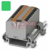 PTFIX  6/12X2,5-NS35A GN blok rozbočovací/distribuční, s napájením, připojení PUSH-IN, 500V/24A, zelená, š=25,2mm, podélná montáž na DIN lištu TS35 (3273228)