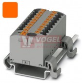 PTFIX  6/12X2,5-NS35A OG blok rozbočovací/distribuční, s napájením, připojení PUSH-IN, 500V/24A, oranžová, š=25,2mm, podélná montáž na DIN lištu TS35 (3273238)