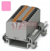 PTFIX  6/12X2,5-NS35A PK blok rozbočovací/distribuční, s napájením, připojení PUSH-IN, 500V/24A, růžová, š=25,2mm, podélná montáž na DIN lištu TS35 (3273237)