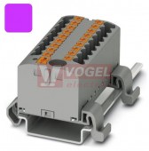 PTFIX  6/12X2,5-NS35A VT blok rozbočovací/distribuční, s napájením, připojení PUSH-IN, 500V/24A, fialová, š=25,2mm, podélná montáž na DIN lištu TS35 (3273236)