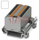 PTFIX  6/12X2,5-NS35A WH blok rozbočovací/distribuční, s napájením, připojení PUSH-IN, 500V/24A, bílá, š=25,2mm, podélná montáž na DIN lištu TS35 (3273232)