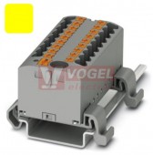 PTFIX  6/12X2,5-NS35A YE blok rozbočovací/distribuční, s napájením, připojení PUSH-IN, 500V/24A, žlutá, š=25,2mm, podélná montáž na DIN lištu TS35 (3273226)