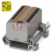 PTFIX  6/12X2,5-NS35A-FE blok rozbočovací/distribuční, s napájením, připojení PUSH-IN, 500V/24A, černá/žlutá, š=25,2mm, podélná montáž na DIN lištu TS35(3273240)