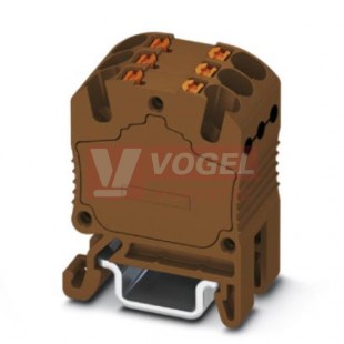 PTFIX  6X1,5-NS15A BN blok rozbočovací/distribuční, připojení PUSH-IN, 450V/17,5A, hnědá, š=12,6mm, montáž na DIN lištu TS15 (3002970)