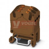 PTFIX  6X1,5-NS15A BN blok rozbočovací/distribuční, připojení PUSH-IN, 450V/17,5A, hnědá, š=12,6mm, montáž na DIN lištu TS15 (3002970)