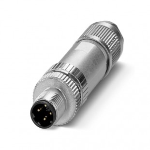 SACC-M12MSD-4PL SH PN datový konektor, PROFINET CAT5 (100 Mbit/s), 4-pólový, stíněná, Zástrčka přímo M12, Kódování: D, Pružinové připojení Push-Lock, rýhovaný materiál: Zinkový odlitek, niklovaný, vnější průměr kabelu 4 mm … 8 mm (1424682)