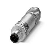 SACC-M12MSD-4PL SH PN datový konektor, PROFINET CAT5 (100 Mbit/s), 4-pólový, stíněná, Zástrčka přímo M12, Kódování: D, Pružinové připojení Push-Lock, rýhovaný materiál: Zinkový odlitek, niklovaný, vnější průměr kabelu 4 mm … 8 mm (1424682)