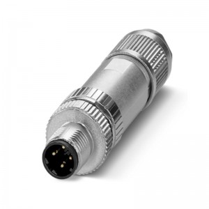 SACC-M12MSD-4PL SH PN datový konektor, PROFINET CAT5 (100 Mbit/s), 4-pólový, stíněná, Zástrčka přímo M12, Kódování: D, Pružinové připojení Push-Lock, rýhovaný materiál: Zinkový odlitek, niklovaný, vnější průměr kabelu 4 mm … 8 mm (1424682)