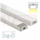 Přisazený hliníkový profil PG, 15x7 mm, čirý difuzor, komplet, 1 m (761.003.02.1)
